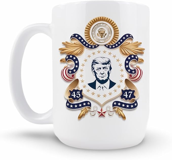 Trump Presidential Emblem Coffee Mug – 15 oz