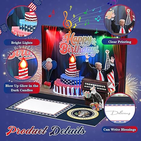 Trump 3D Musical Birthday Card with Lights