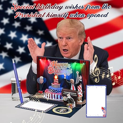 Trump 3D Musical Birthday Card with Lights