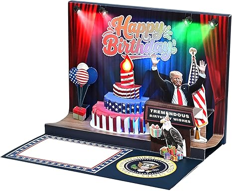 Trump 3D Musical Birthday Card with Lights