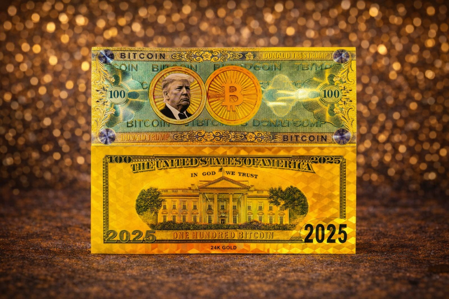 Trump Gold Bitcoin Bills